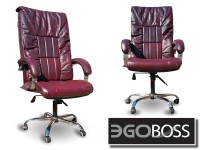 Офисное массажное кресло EGO BOSS EG1001 Maroon в комплектации ELITE натуральная кожа - магазин СпортДоставка. Спортивные товары интернет магазин в Йошкар-Ола 